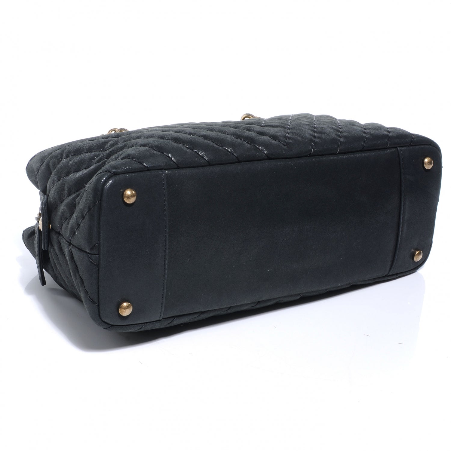 Chanel Iridescent Calfskin Surpique Chevron Small Tote Black 4 of 9