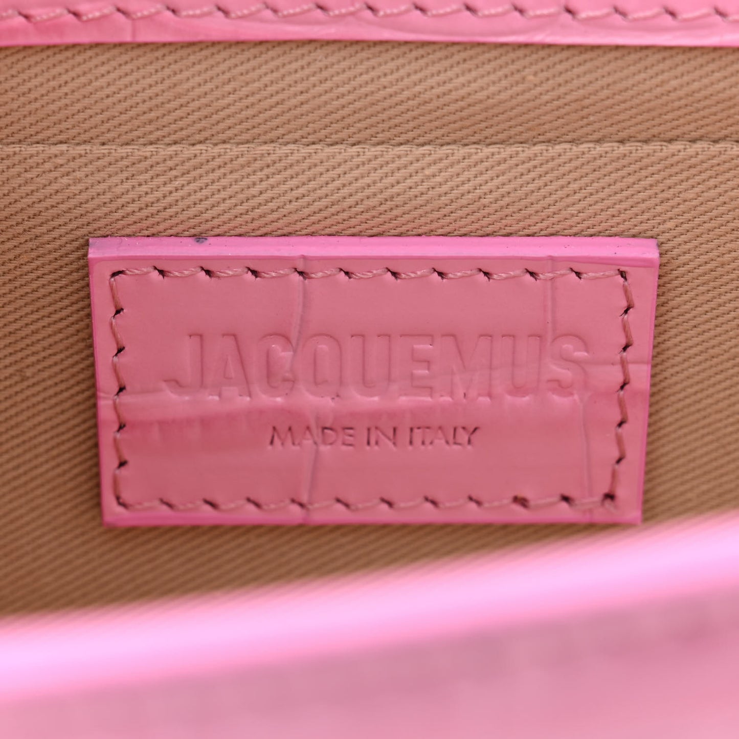 Calfskin Crocodile Embossed Le Chiquito Long Pink