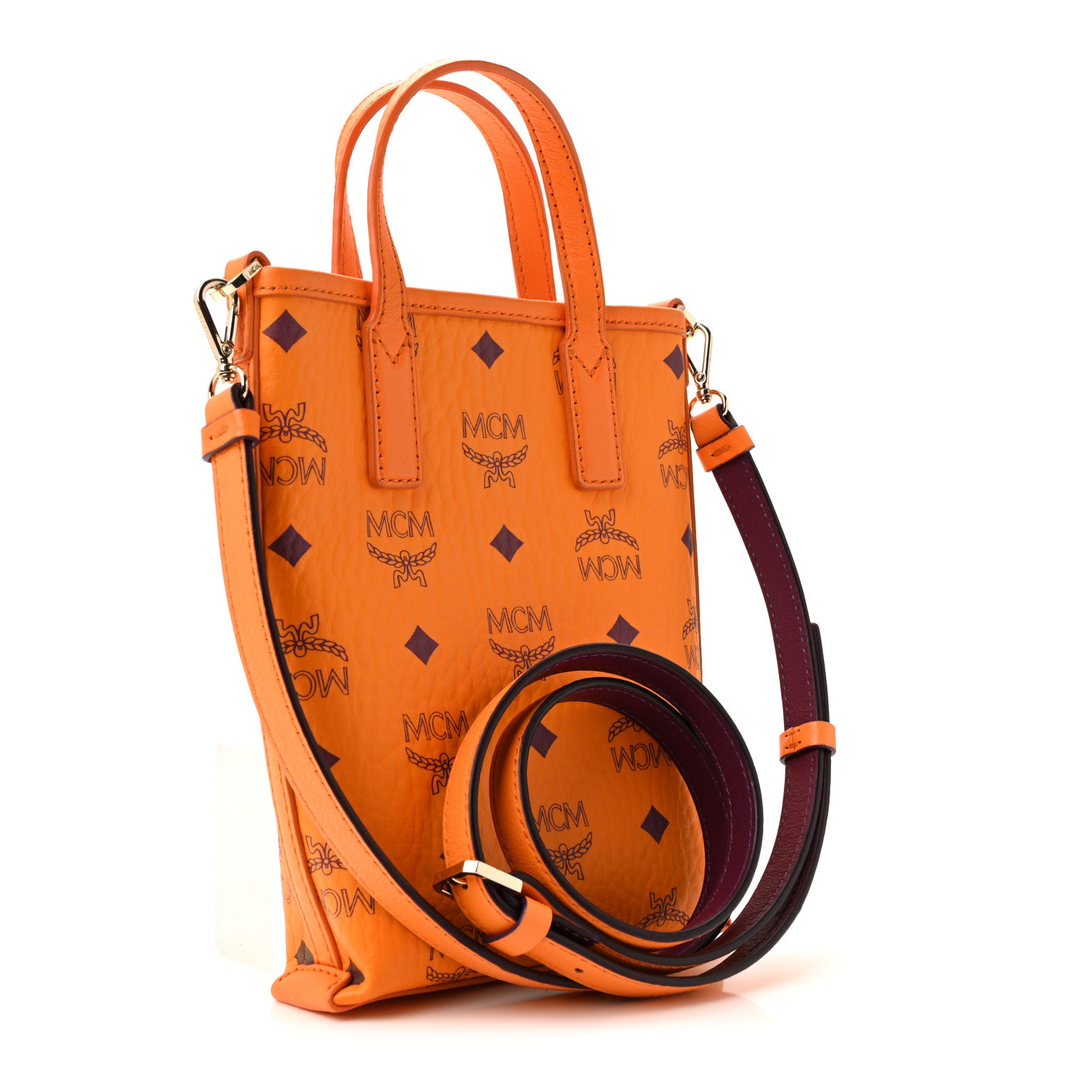 バッグ MCM Mini Shoulder Bag in orange MCM Visetos Mini Aren Tote Orange 1822407 – FASHIONPHILE