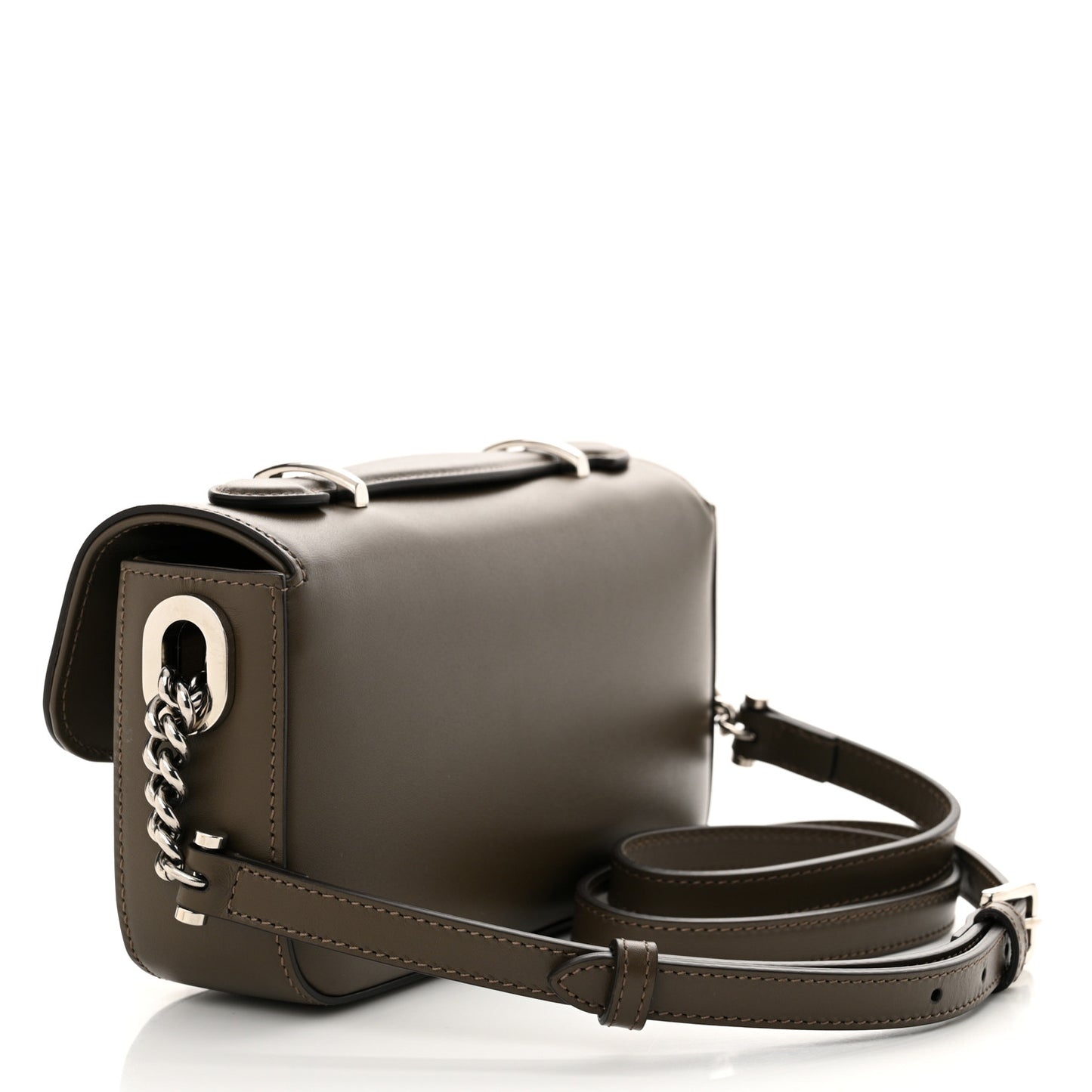 Senna Calfskin Petite GG Top Handle Shoulder Bag Brown