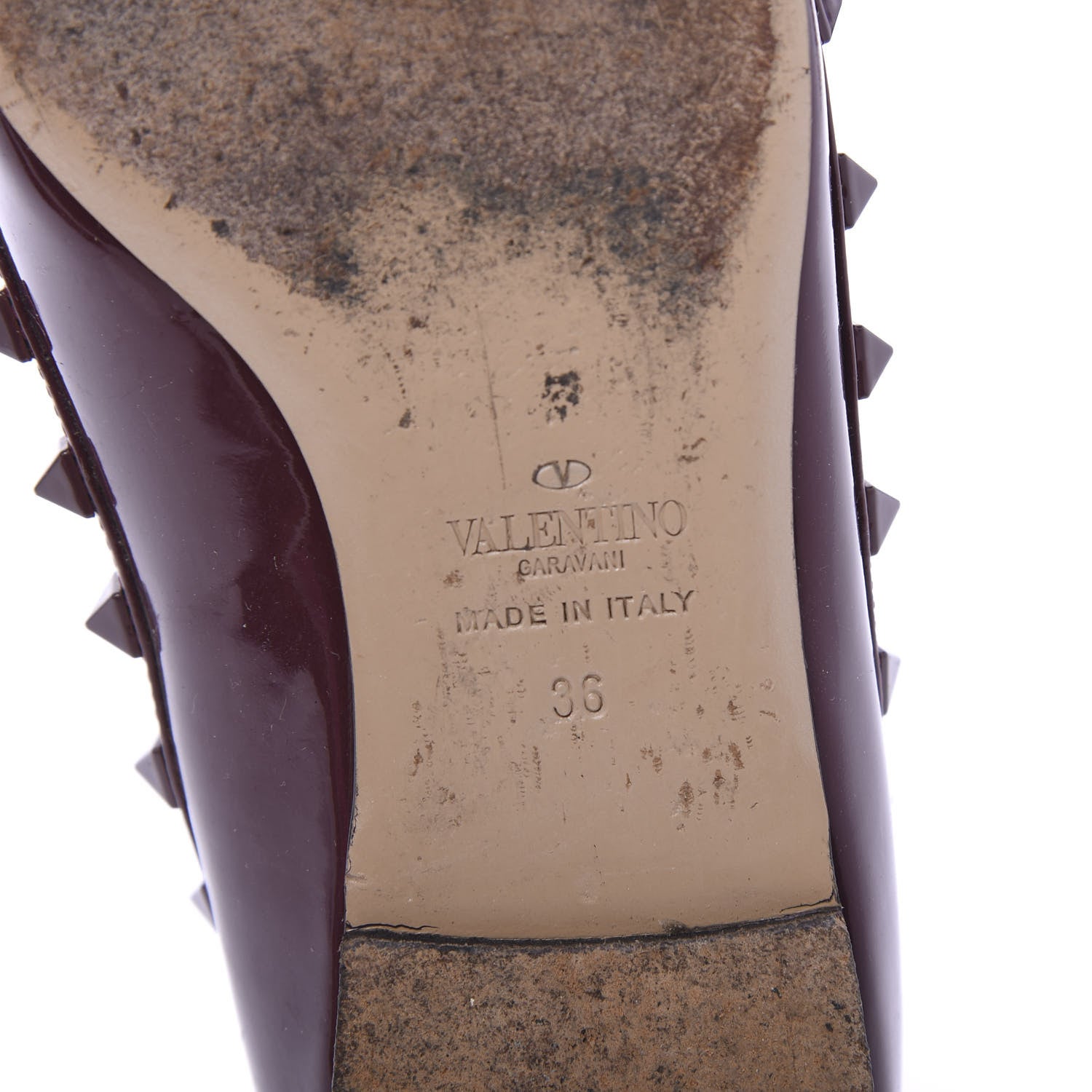 Valentino Garavani Patent Rockstud Ballerina Flats 36 Rubin 6 of 10