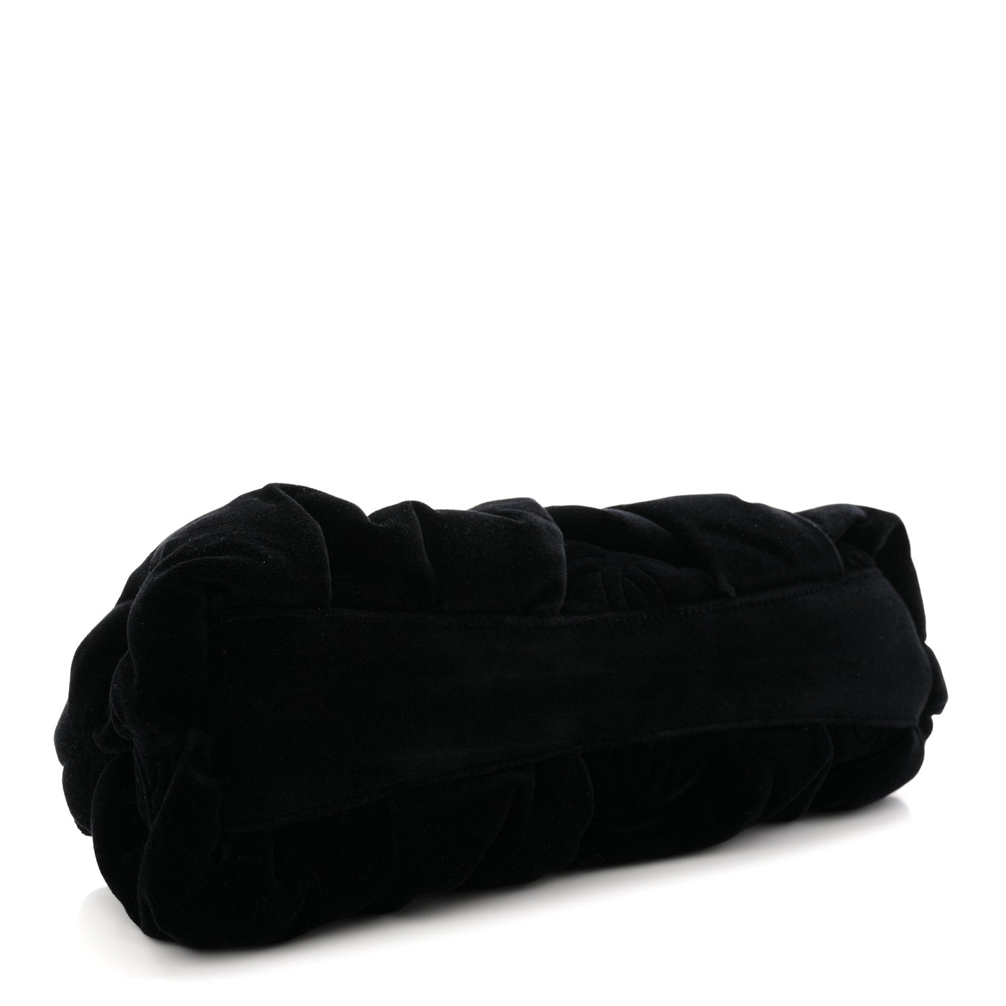 Velvet Enamel CC Kiss Lock Clutch Black