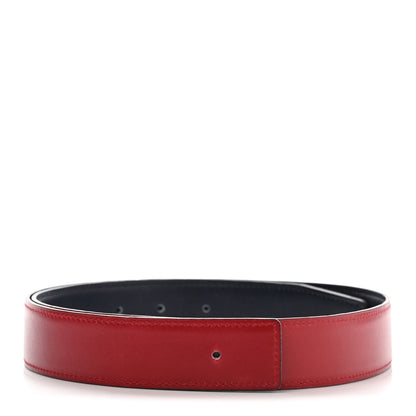 Hermes Chamonix Box 32mm Reversible Belt Strap 80 Rouge Vif Bleu Indigo 1 of 9