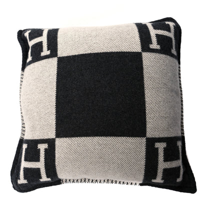 Hermes Wool Cashmere Avalon Pillow PM Ecru Gris Fonce 1 of 3