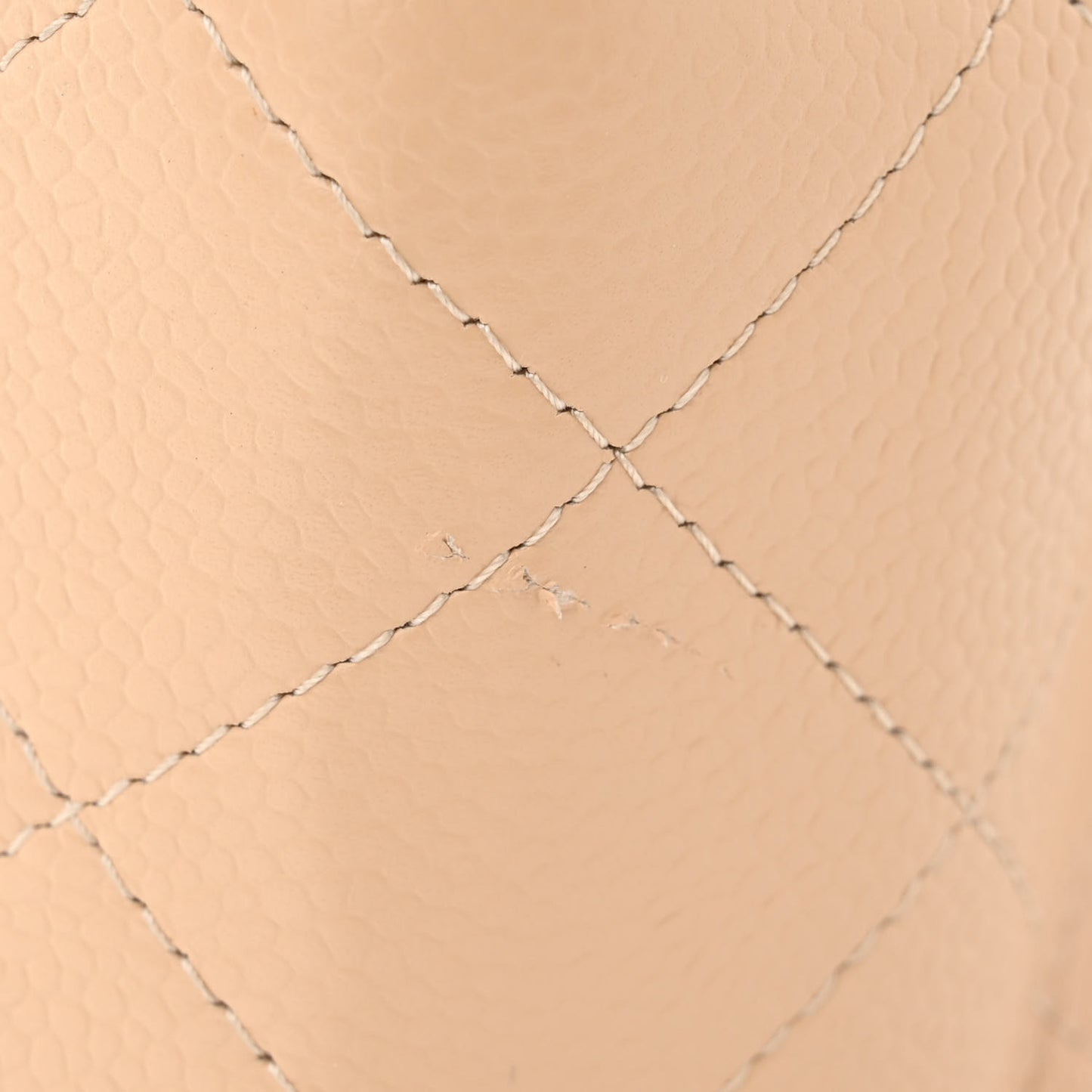 Caviar Quilted Jumbo Double Flap Light Beige