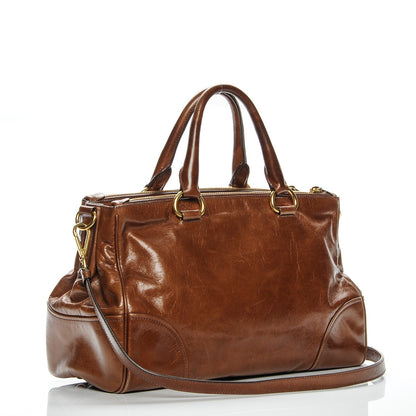 Prada Vitello Shine Top Handle Bag Palissandro 3 of 8