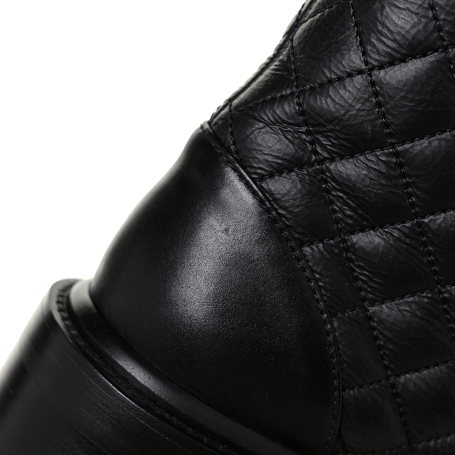 Chanel Shiny Lambskin Quilted Lace Up Combat Boots 38 Black 9 of 10