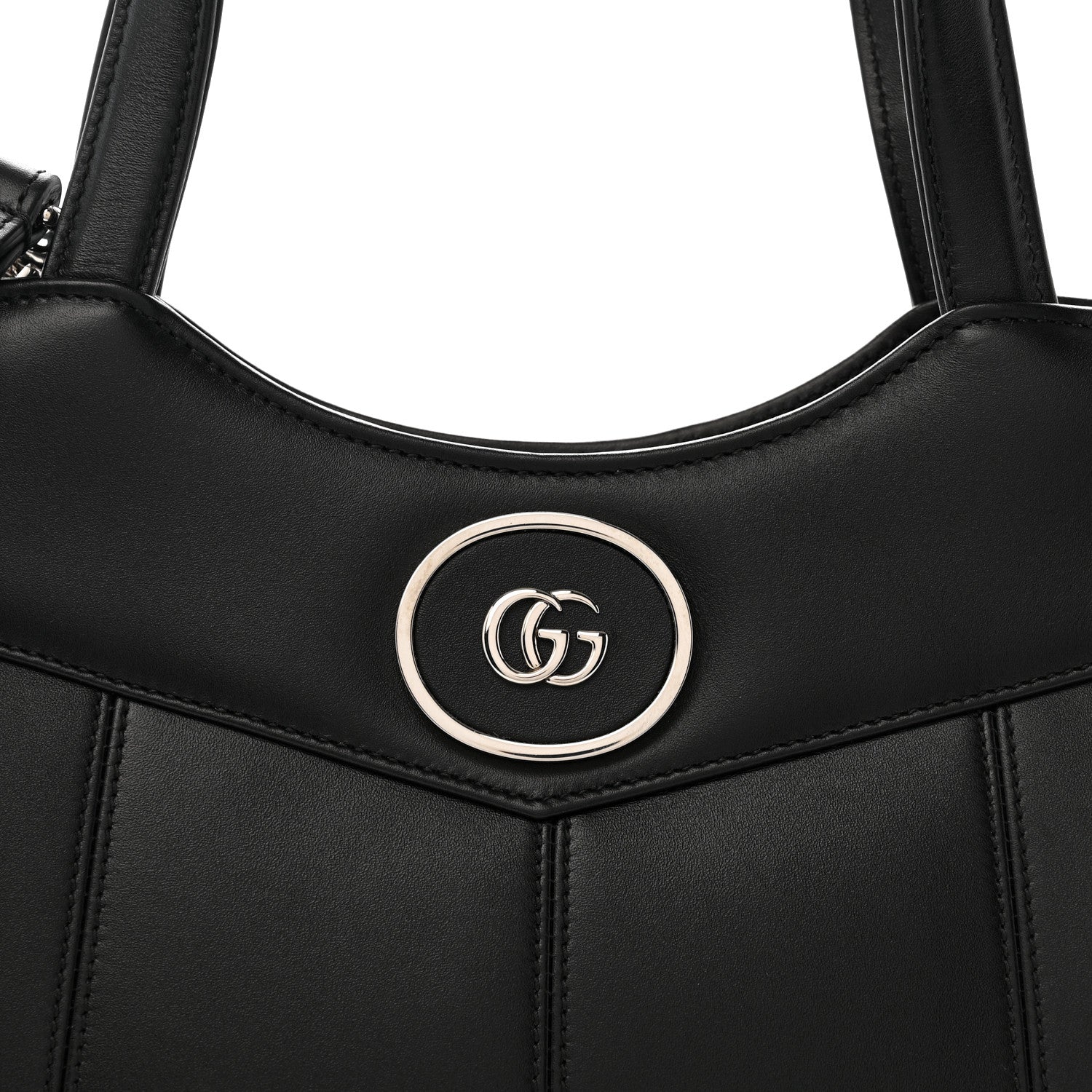 Gucci Calfskin Petite GG Small Tote Bag Black 8 of 13