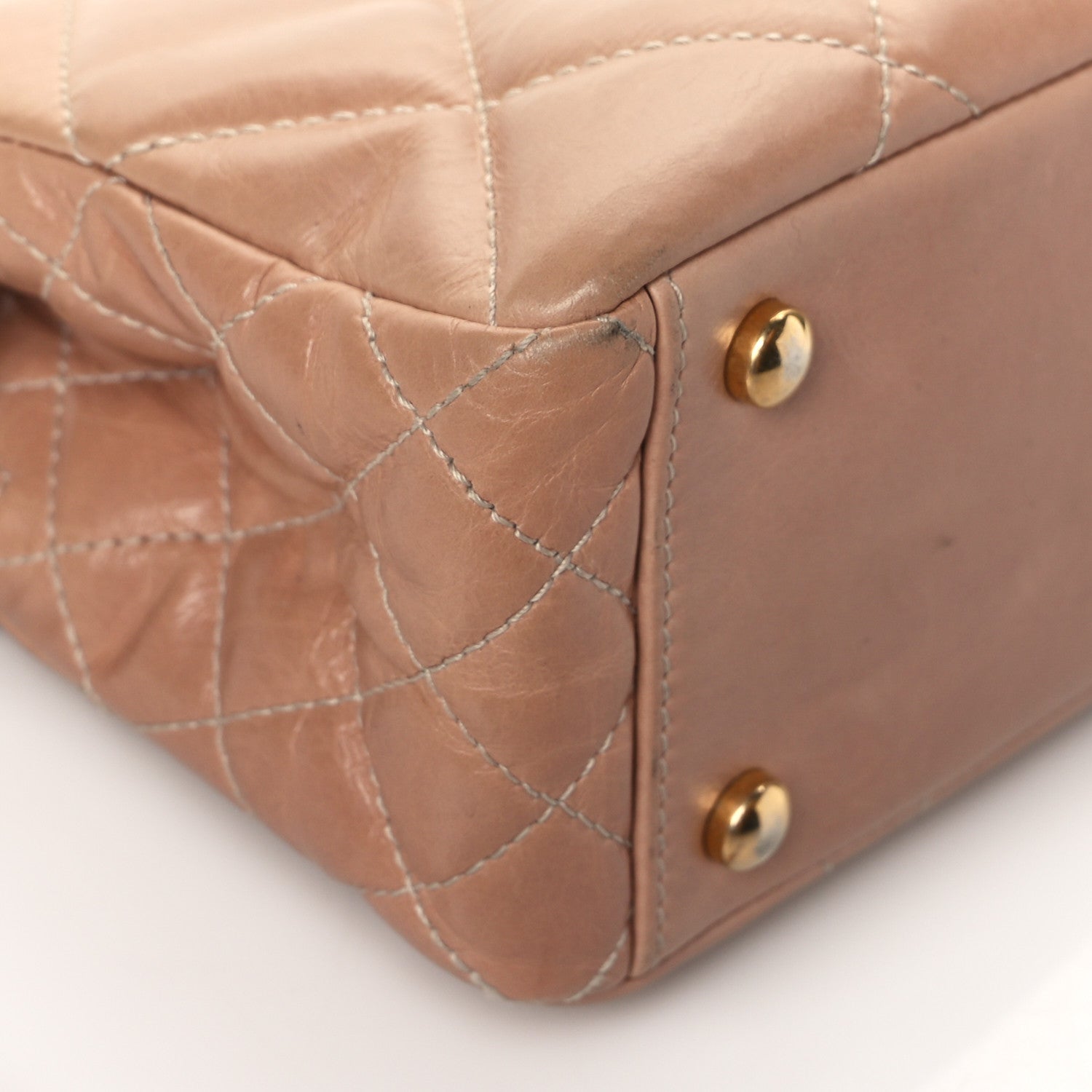 Chanel Aged Glazed Calfskin Quilted Daily Walk Crossbody Beige 9 of 10