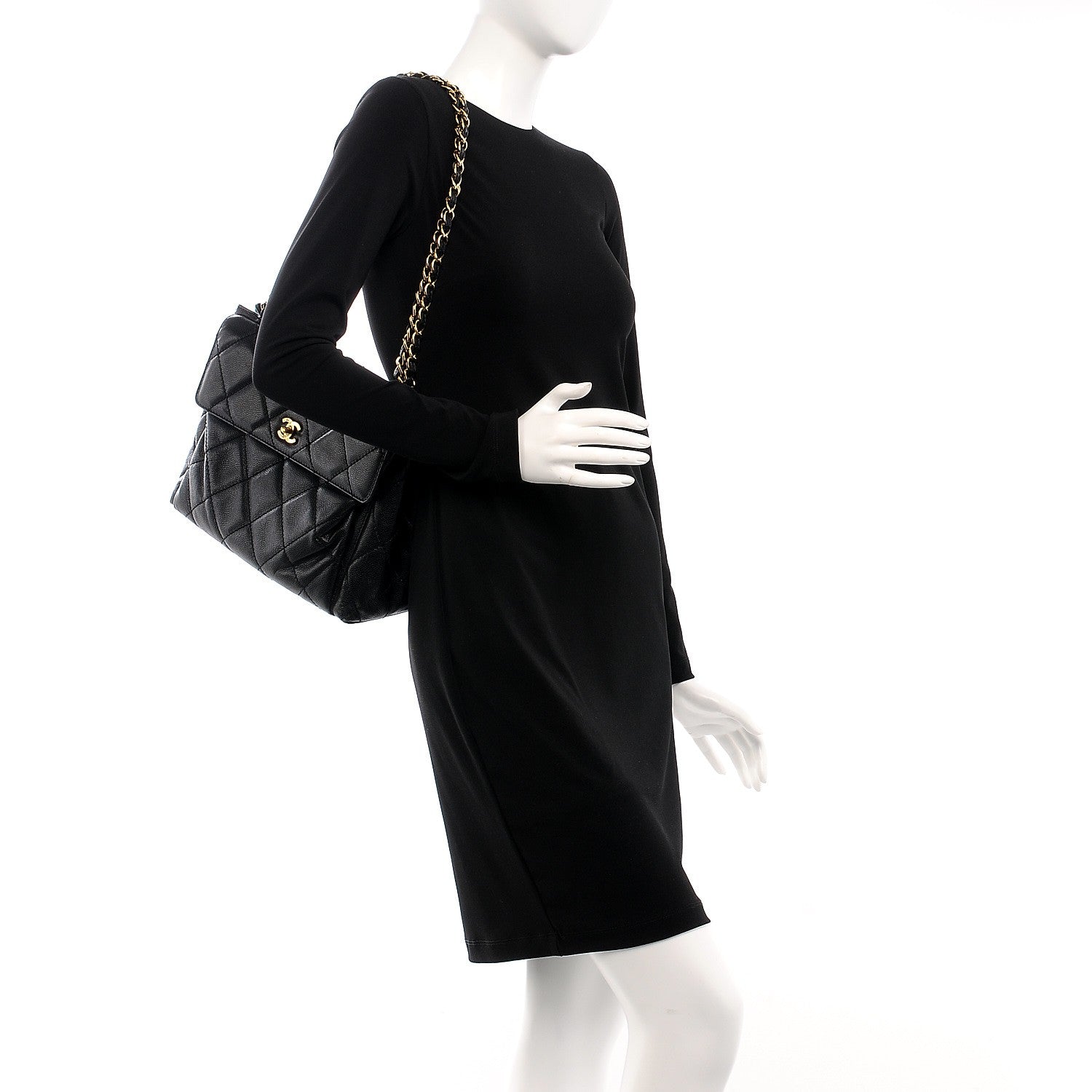 Chanel Caviar Quilted Flap Shoulder Bag Black 2 of 12