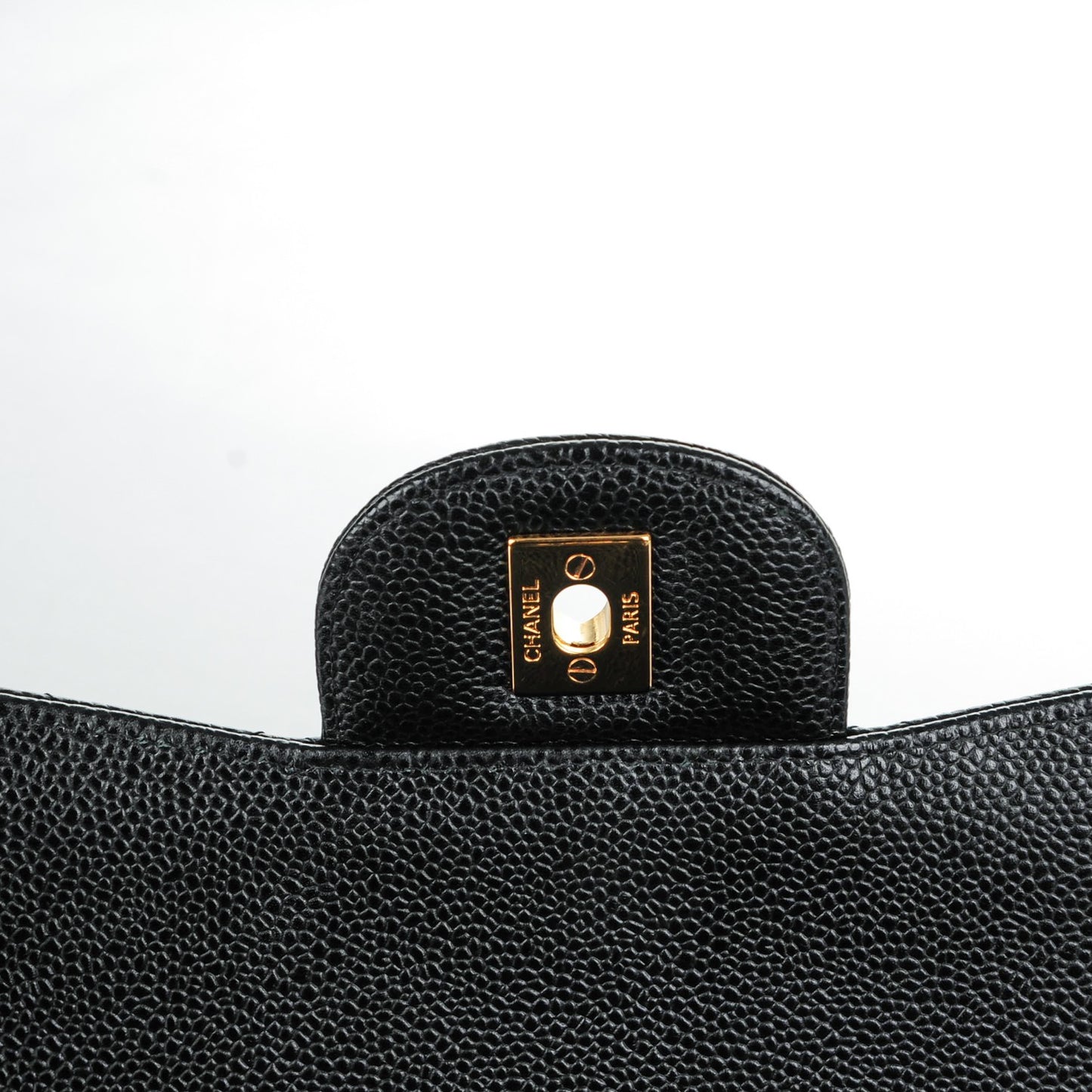 Caviar Quilted Jumbo Double Flap Black