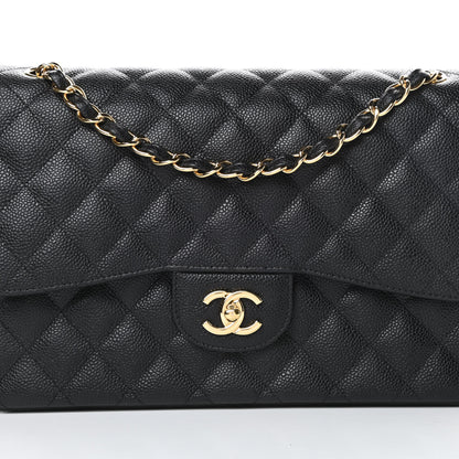 Chanel Caviar Quilted Jumbo Double Flap Black 8 of 11