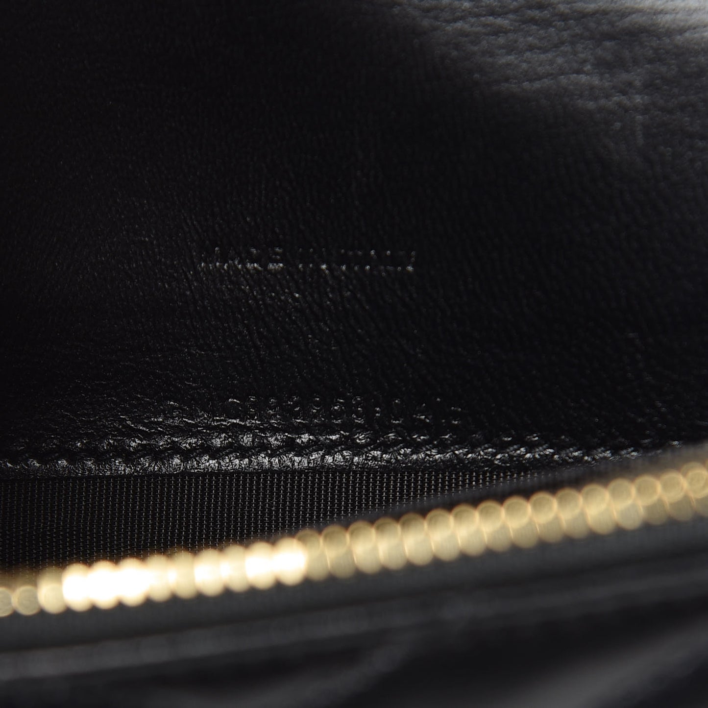 Calfskin Matelasse Chevron Monogram Envelope Chain Wallet Black