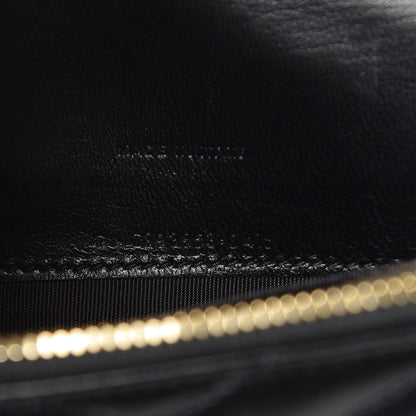 Saint Laurent Calfskin Matelasse Chevron Monogram Envelope Chain Wallet Black 7 of 13