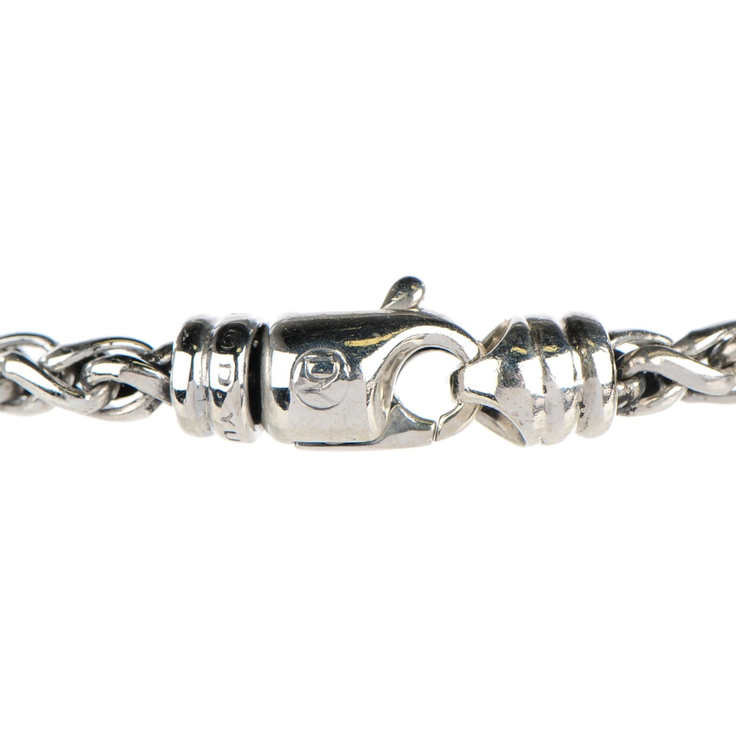 Sterling Silver 18K Yellow Gold Black Onyx Pave Diamond 7mm Petite Albion Wheat Chain Necklace