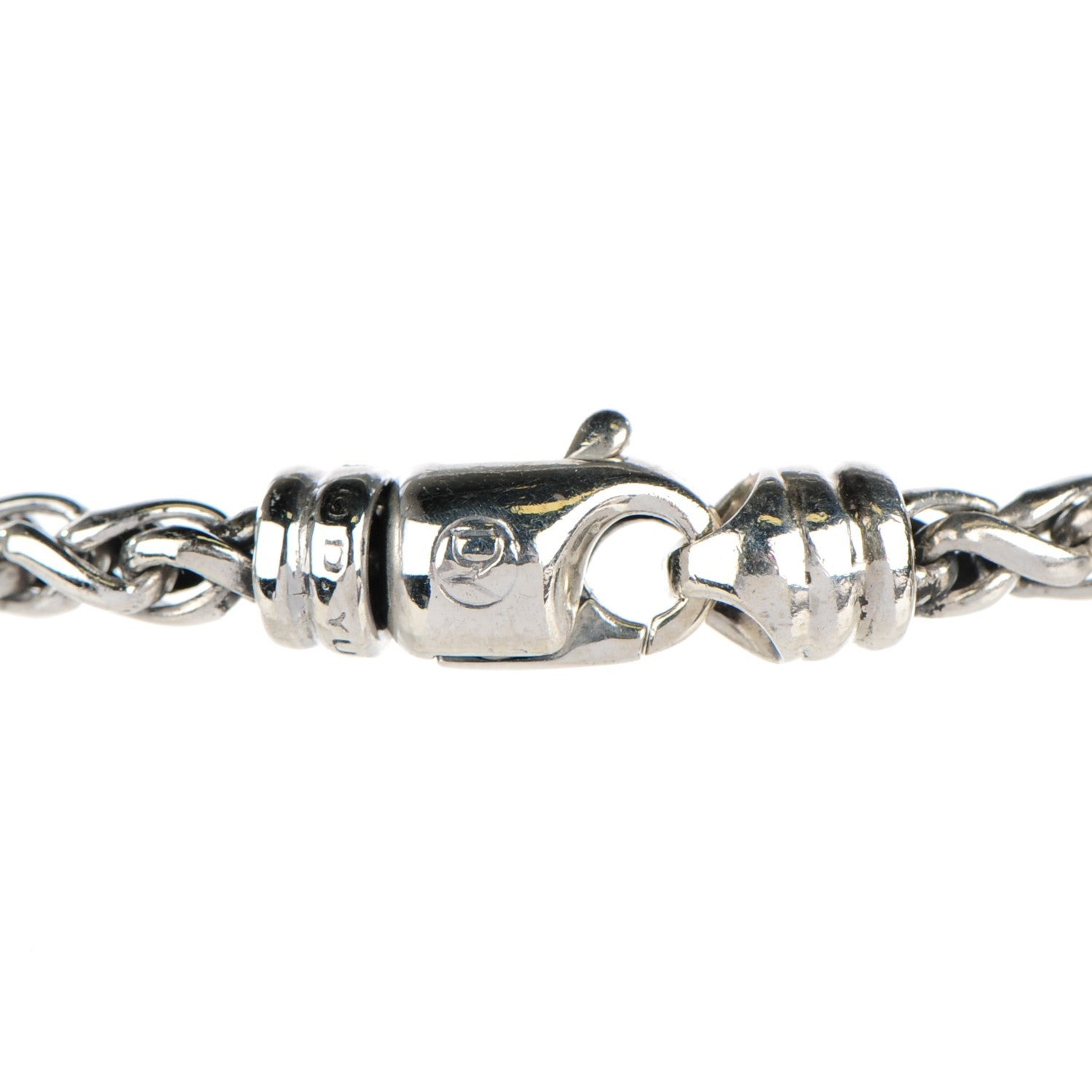 David Yurman Sterling Silver 18K Yellow Gold Black Onyx Pave Diamond 7mm Petite Albion Wheat Chain Necklace 5 of 5