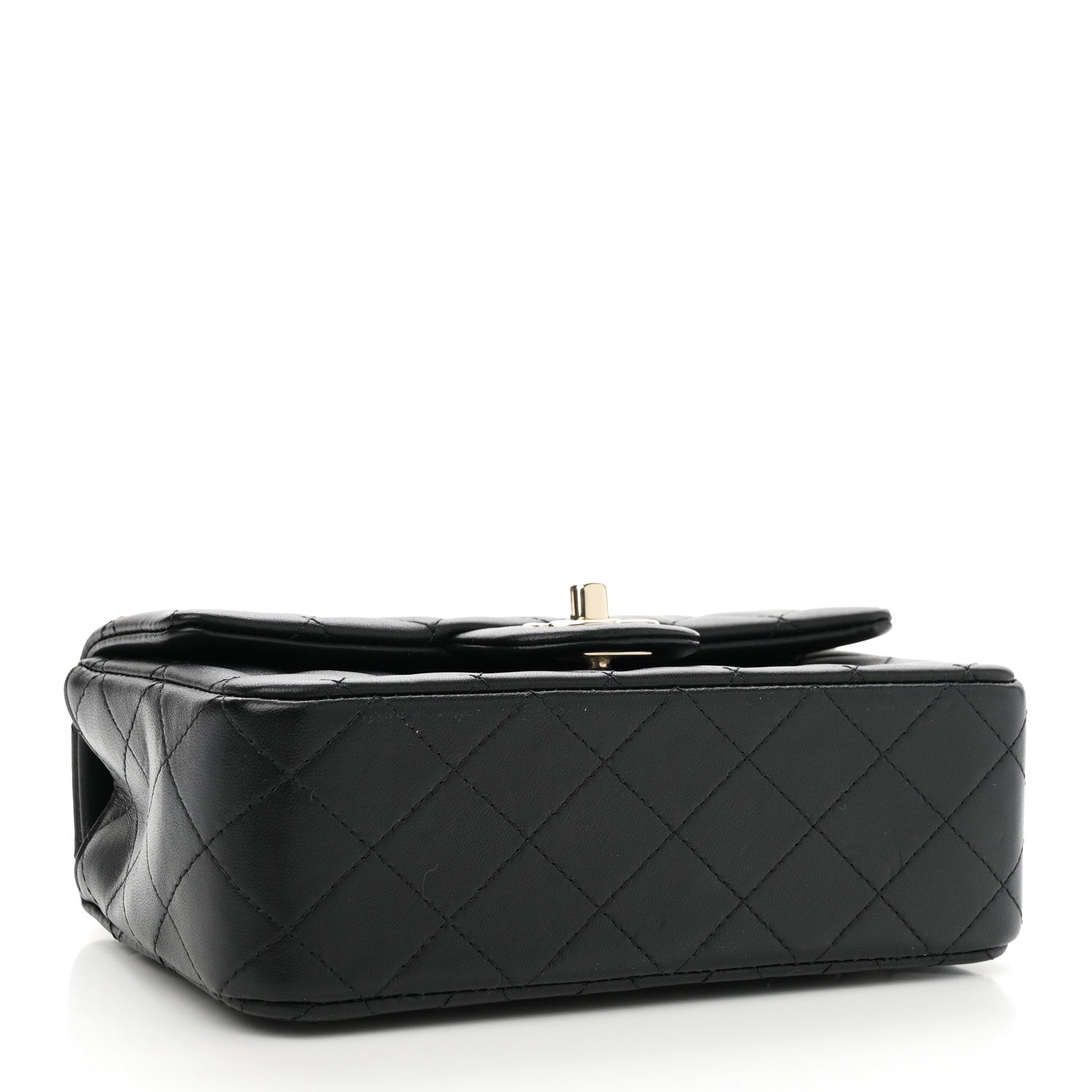 Chanel Lambskin Quilted Mini Top Handle Rectangular Flap Black 4 of 11