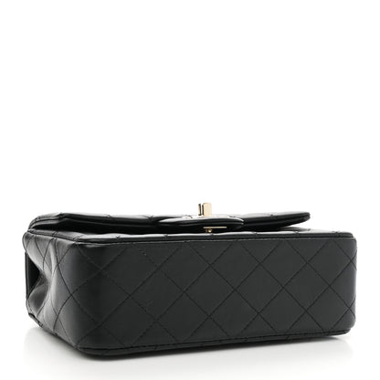 Chanel Lambskin Quilted Mini Top Handle Rectangular Flap Black 4 of 11