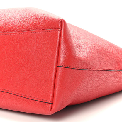 Prada Vitello Daino Embossed Logo Shopping Tote Red 14 of 14