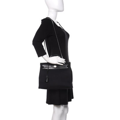 Hermes Military Toile Vache Hunter Herbag Zip PM 31 Black 2 of 10