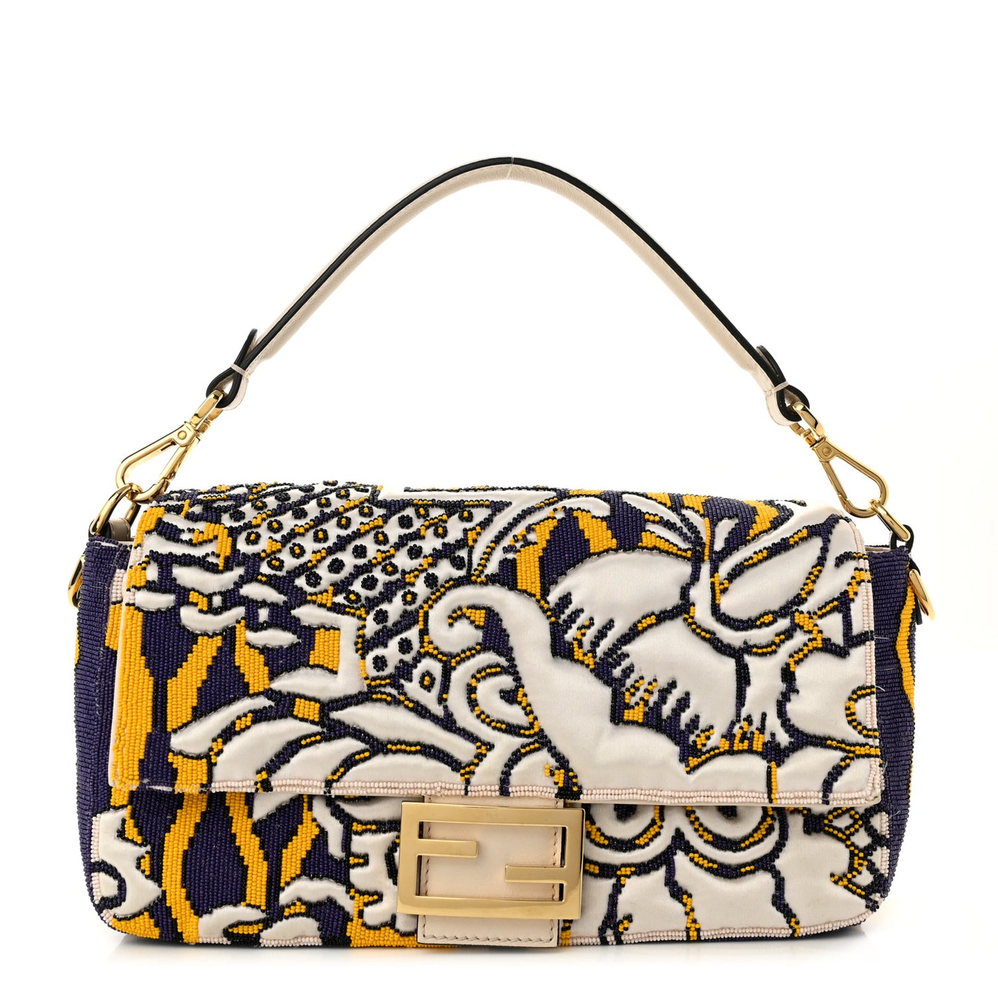 Satin Beaded Embroidered Baguette Multicolor