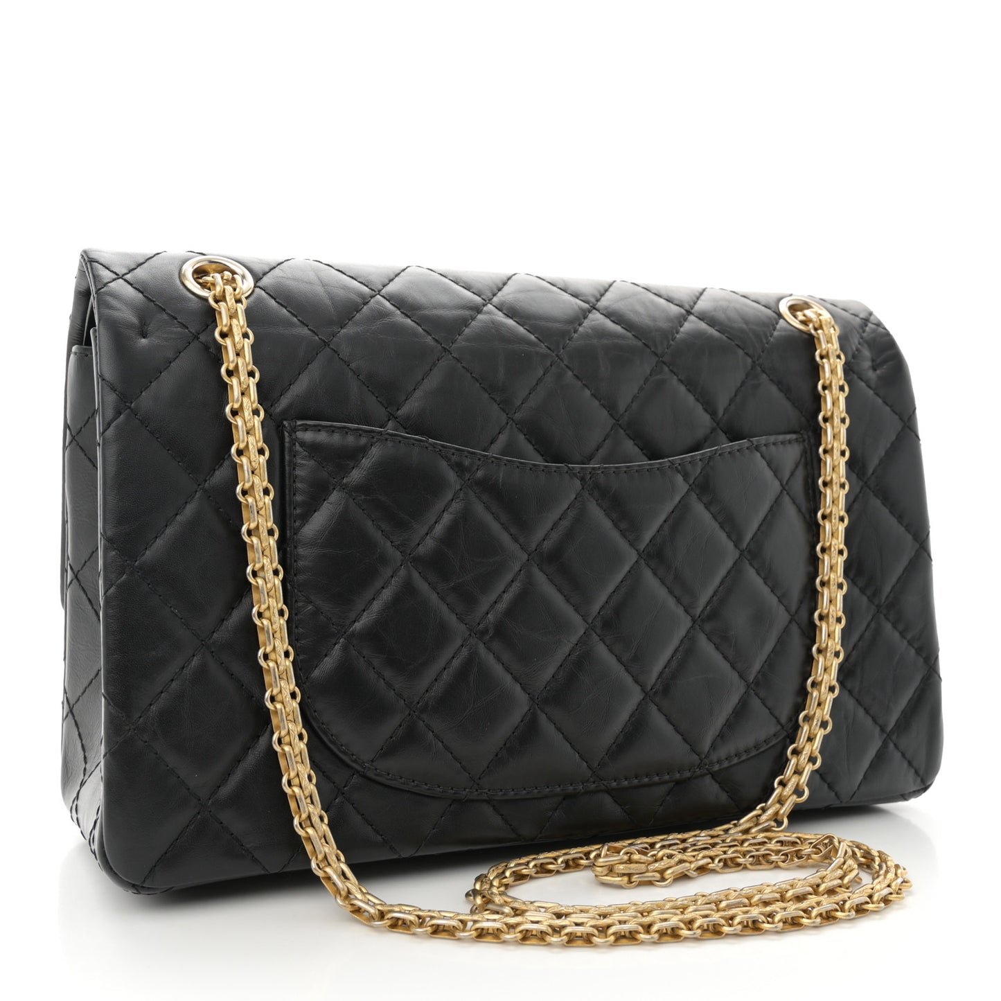 Aged Calfskin Quilted 2.55 Reissue 226 Flap Black