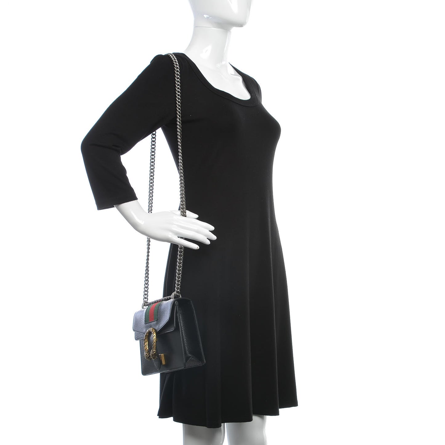 Calfskin Web Mini Dionysus Shoulder Bag Black