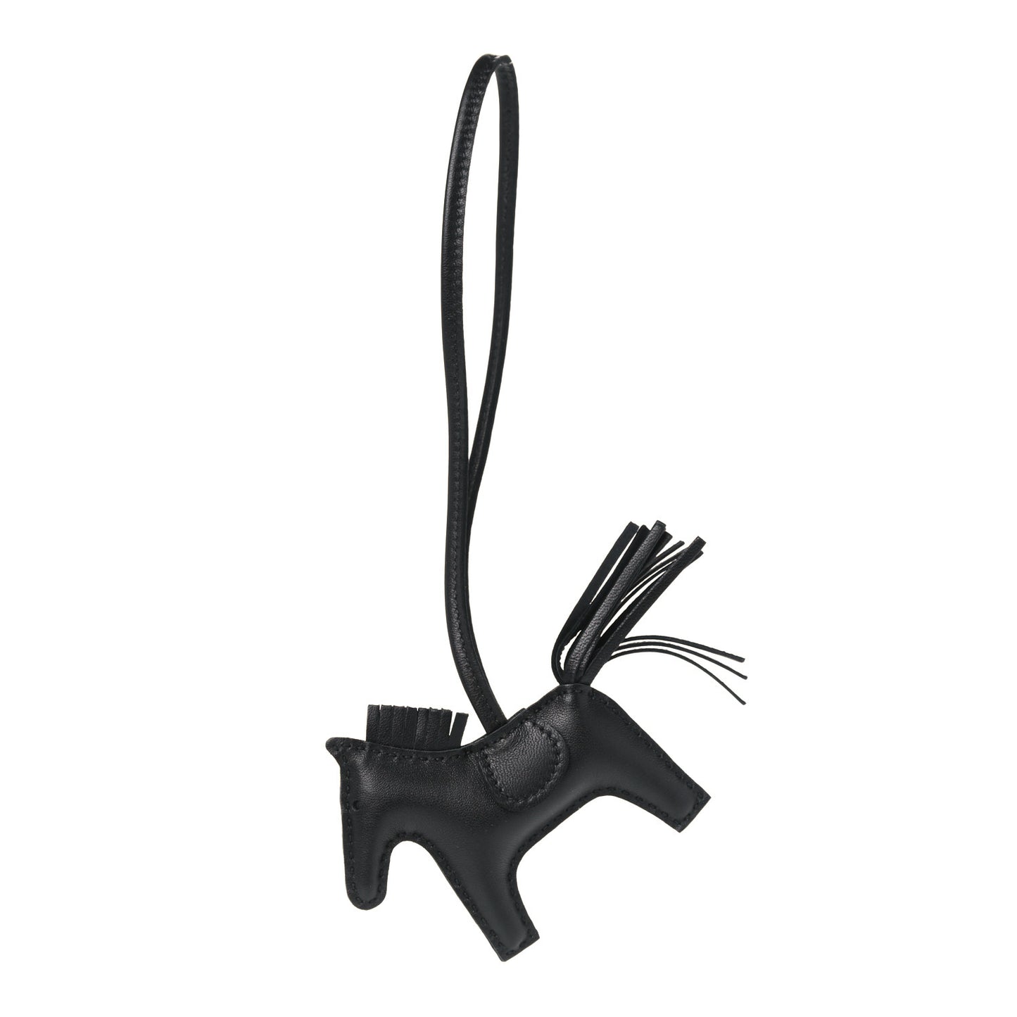 Milo Lambskin Grigri Rodeo Horse Bag Charm PM So Black