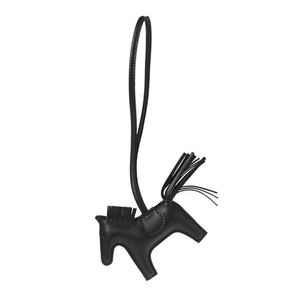 Hermes Milo Lambskin Grigri Rodeo Horse Bag Charm PM So Black 1 of 4