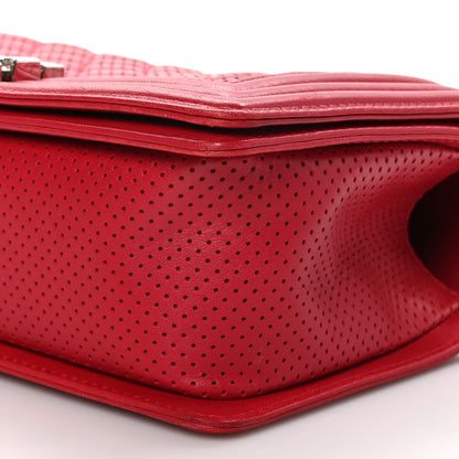 Chanel Perforated Lambskin Quilted Medium Boy Flap Red 10 of 10