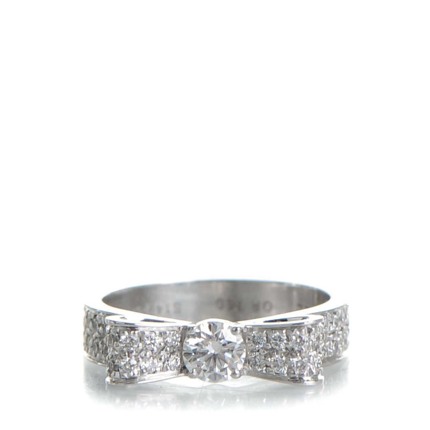 18K White Gold Diamond Ruban Ring 46 3.75