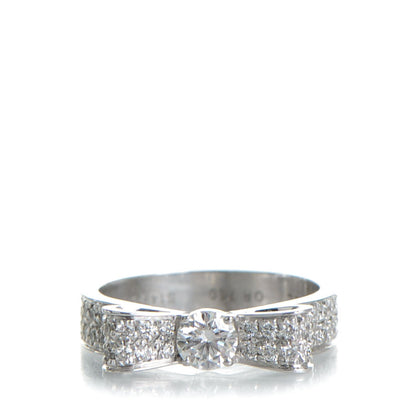 Chanel 18K White Gold Diamond Ruban Ring 46 3.75 1 of 5