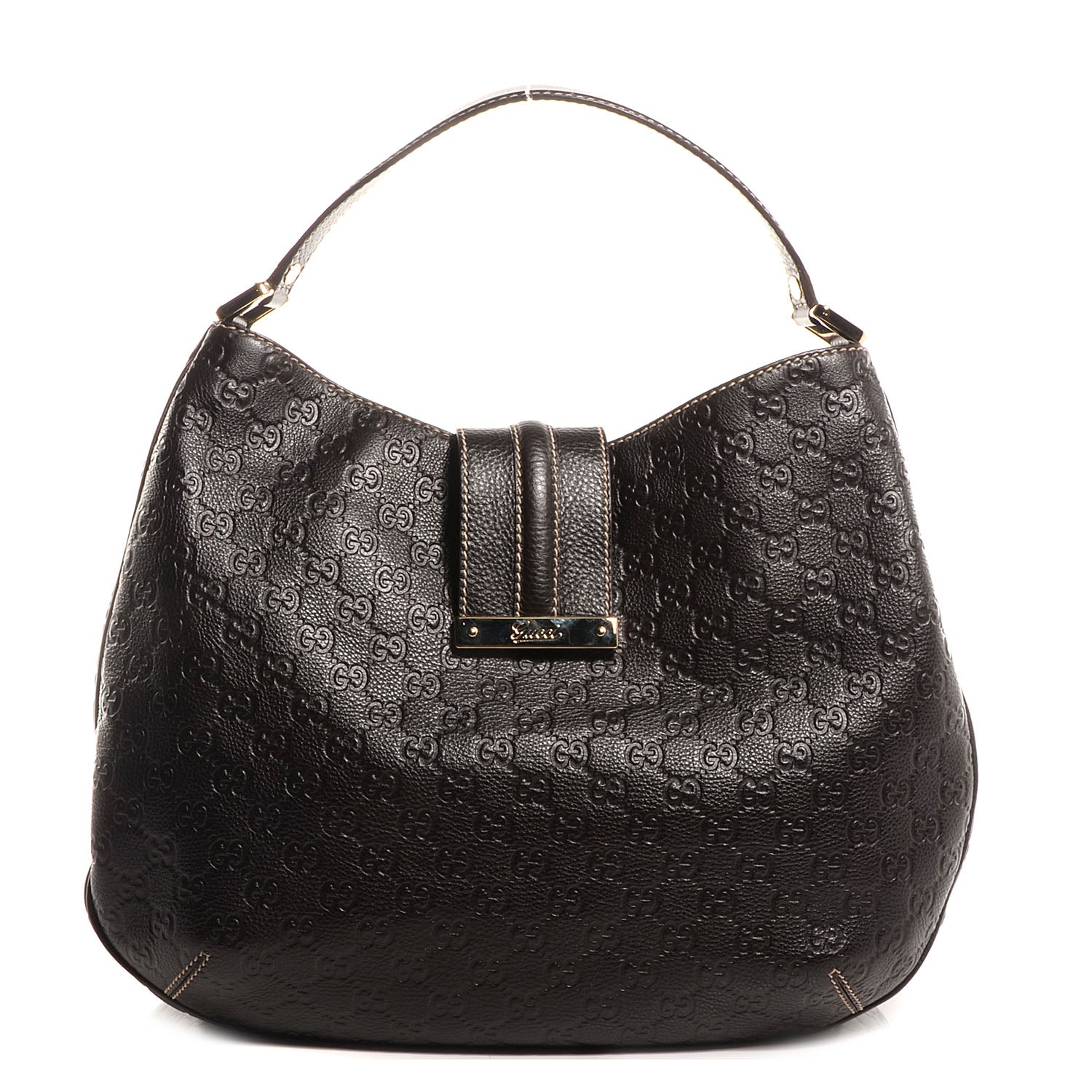 Gucci Guccissima Large New Ladies Web Hobo Dark Brown 1 of 7