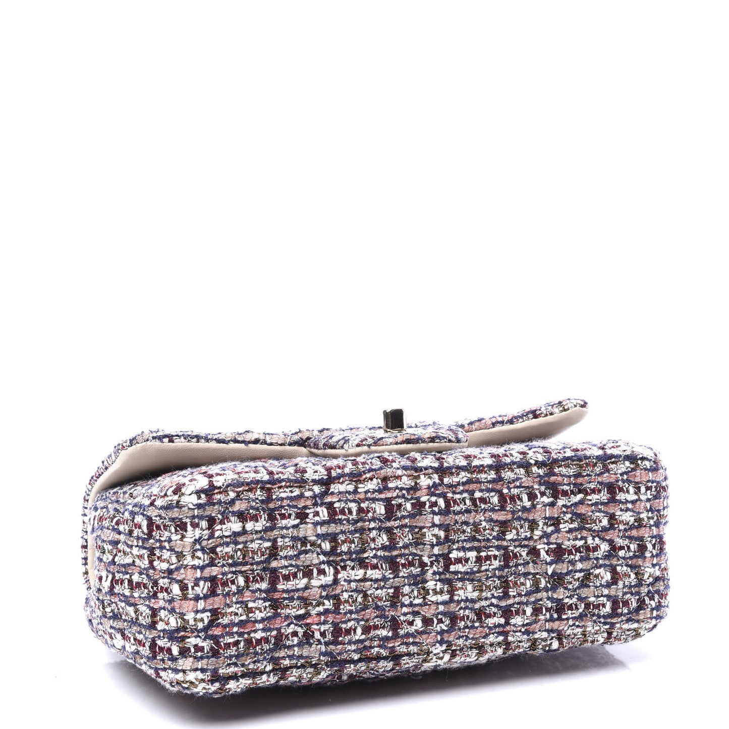 Tweed Quilted Mini Rectangular Flap Pink