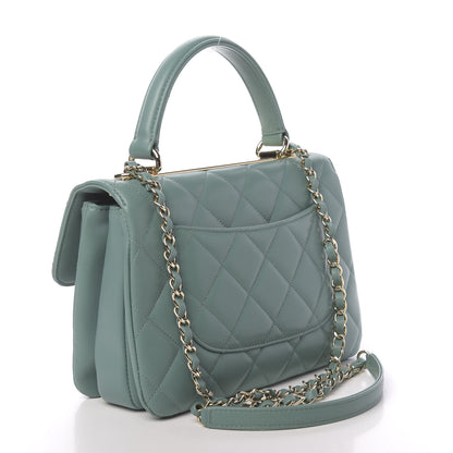 Chanel Lambskin Quilted Small Trendy CC Flap Dual Handle Bag Light Green 4 of 13