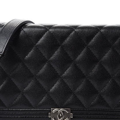 Chanel Caviar Quilted Boy Wallet On Chain WOC Black 12 of 13