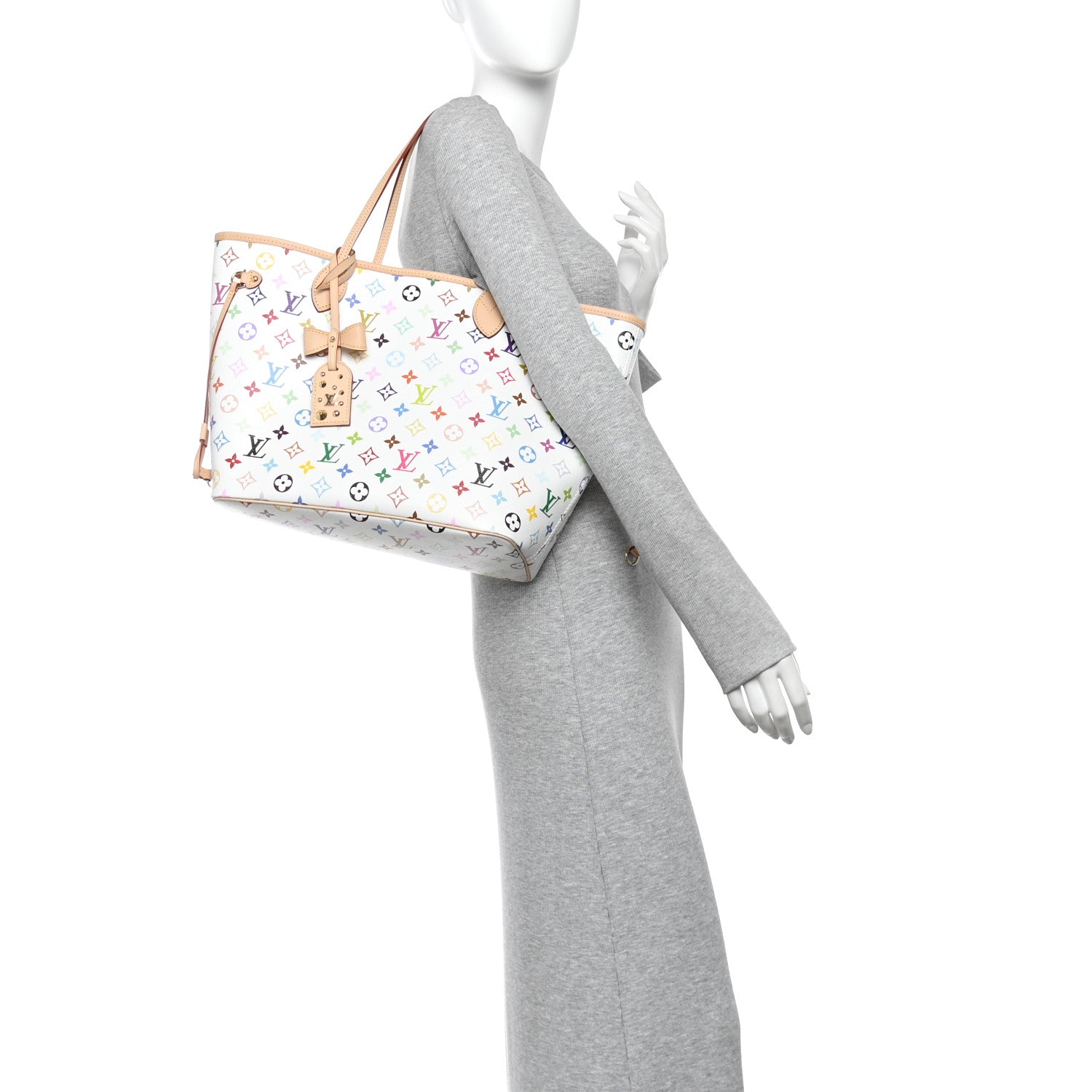 Louis Vuitton LV X TM Monogram Multicolor Neverfull MM White 2 of 10