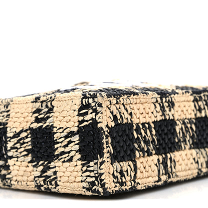 Loewe X PAULA'S IBIZA Raffia Mini Font Tote Black Natural 9 of 10