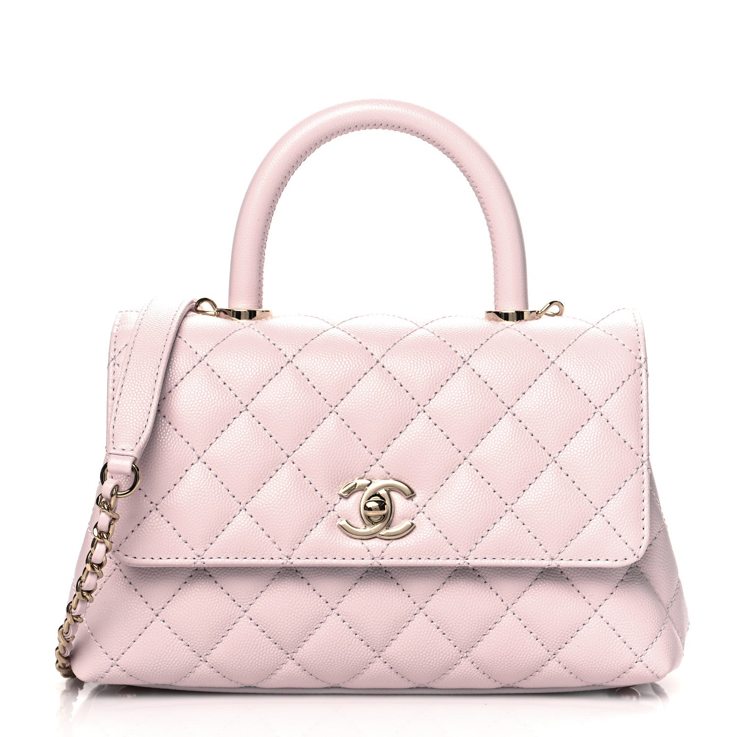 Chanel Caviar Quilted Mini Coco Handle Flap Light Pink 1 of 12