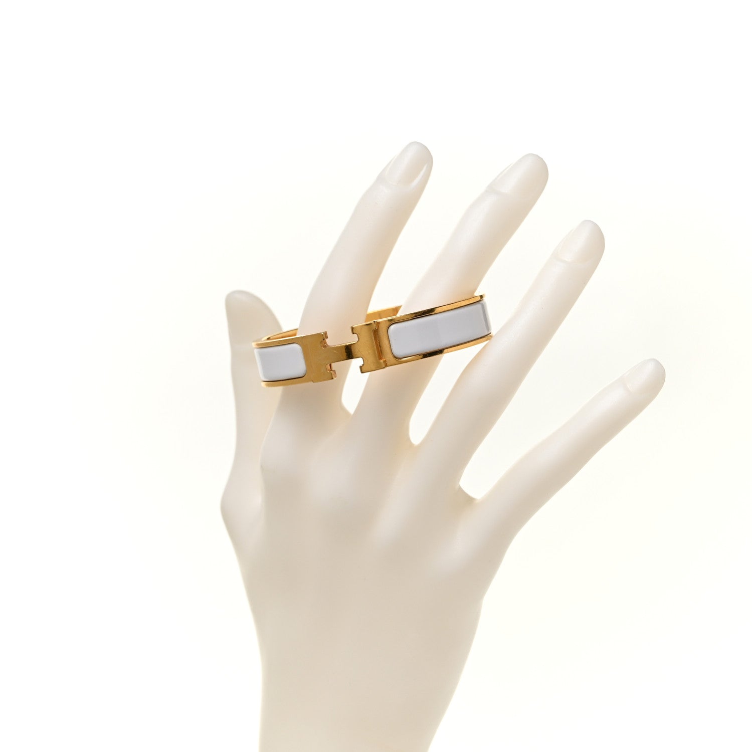 Hermes Enamel Narrow Clic Clac H Bracelet PM White 2 of 4