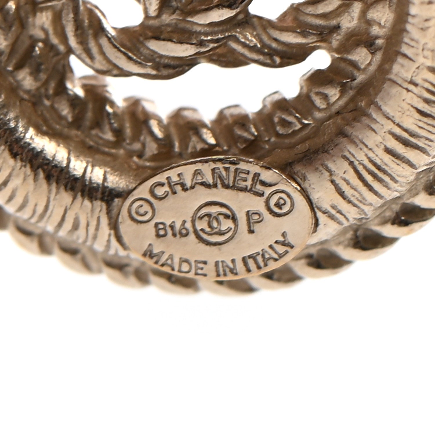 Chanel Twisted CC Earrings Light Gold 4 of 4