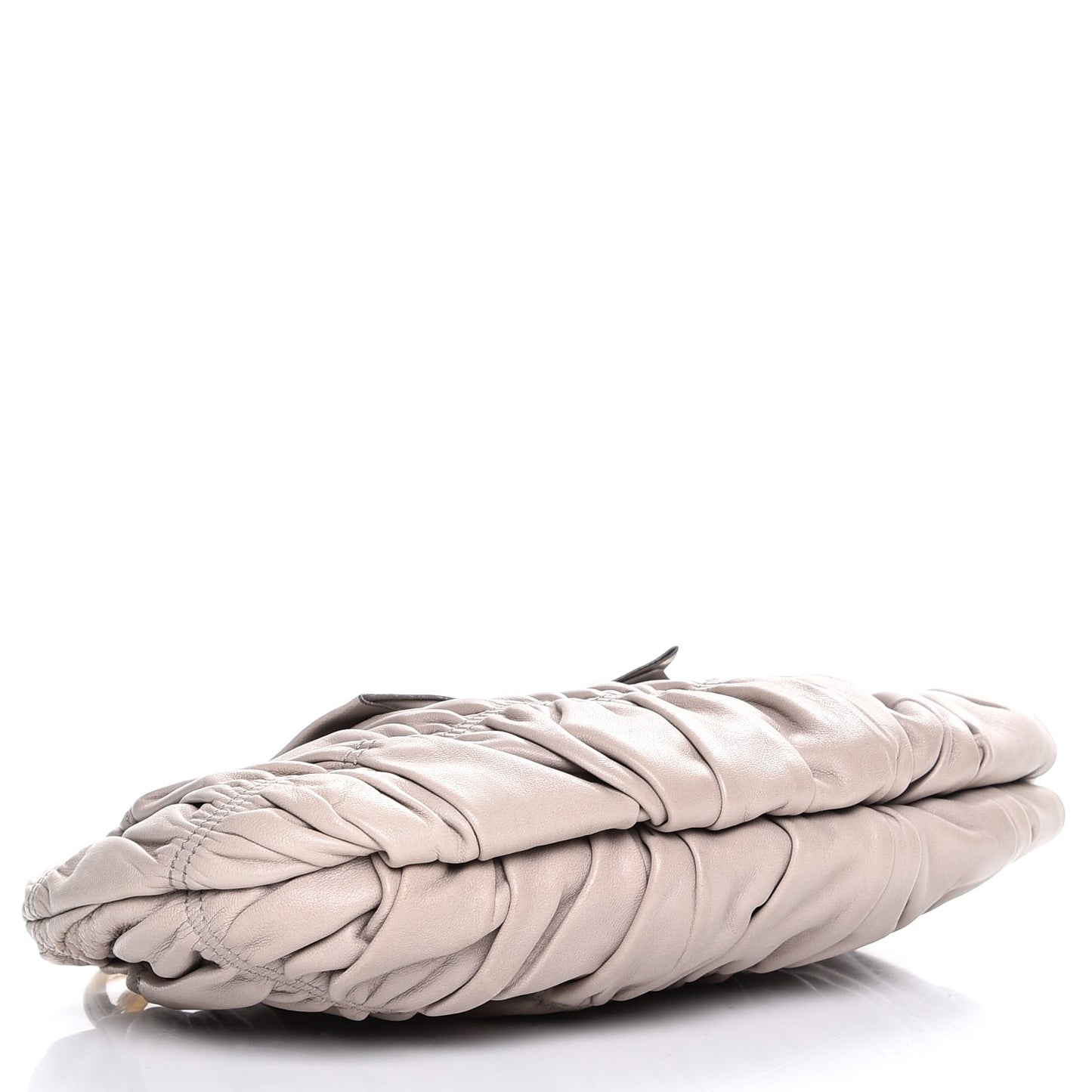 Nappa Gaufre Bow Wristlet Clutch Pomice