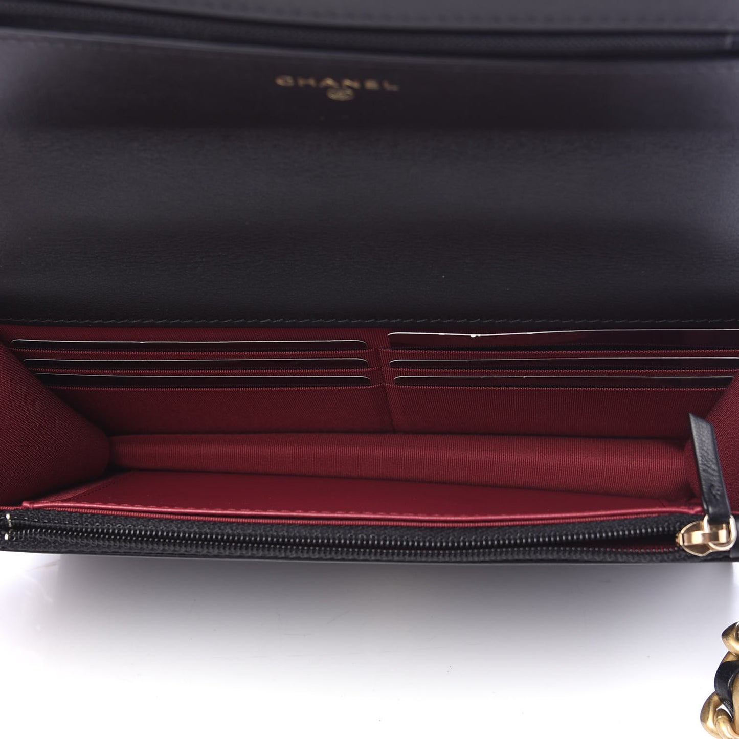 Lambskin Quilted 19 Wallet On Chain WOC Black