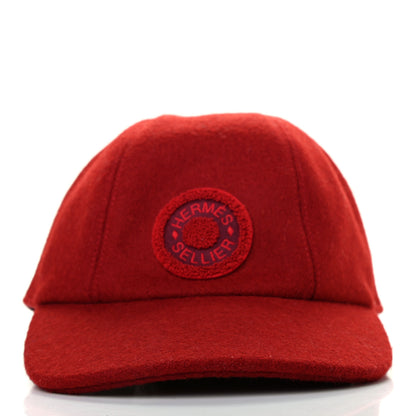 Hermes Wool Davis Varsity Cap 56 Rouge 2 of 6