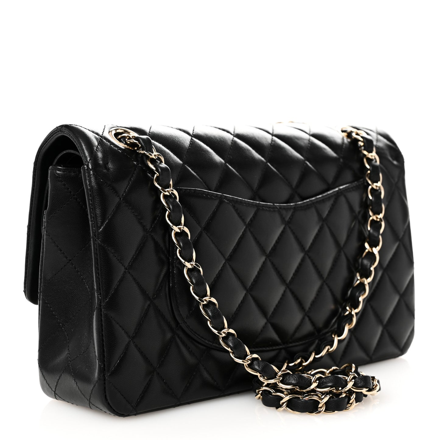 Lambskin Quilted Medium Hollywood Charms Double Flap Black