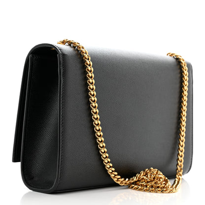 Saint Laurent Grain De Poudre Medium Classic Monogram Kate Satchel Black 3 of 9