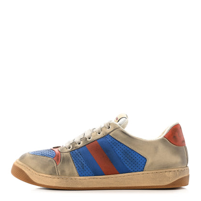 Gucci Nubuck Web Mens Screener Sneakers 9 Dusty Milk Bright Splash Dusty Orange 1 of 8
