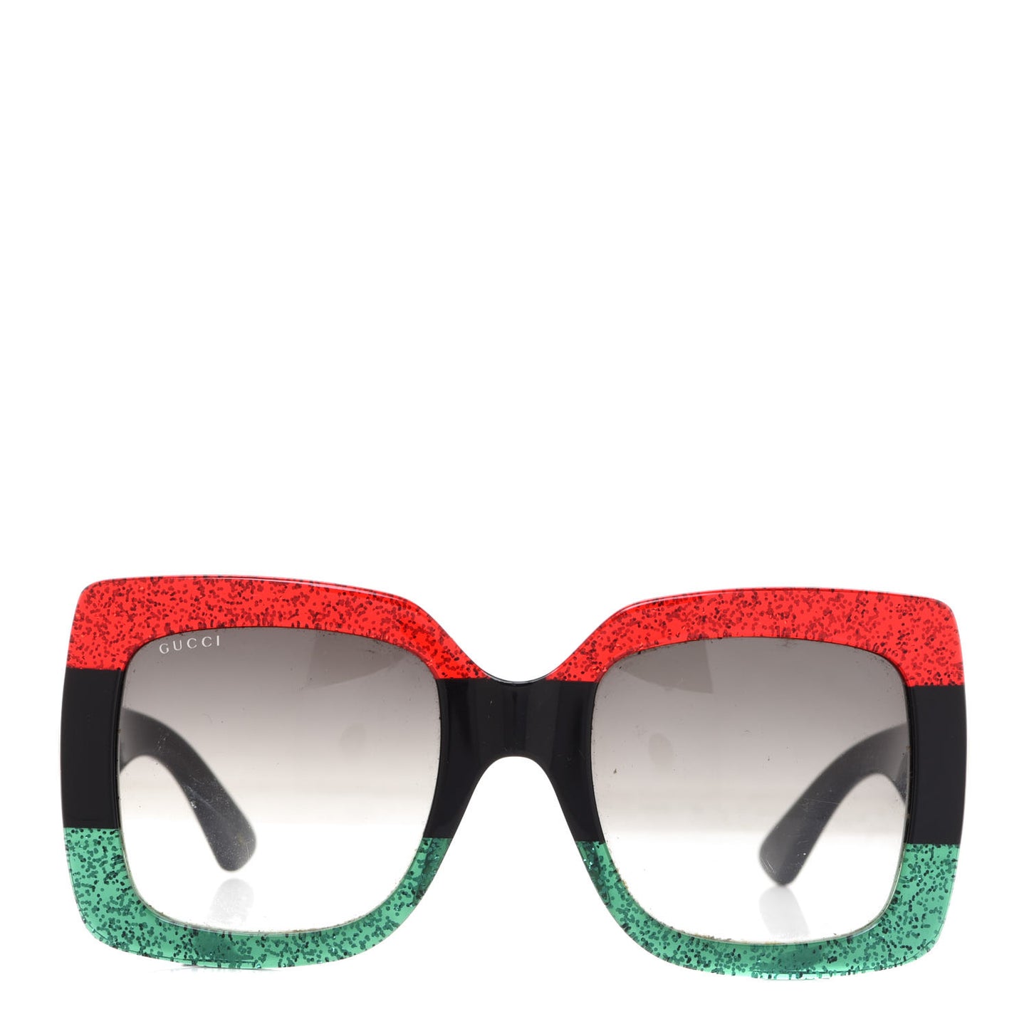 Acetate Square Frame Sunglasses GG0083S Glitter Red Black Green