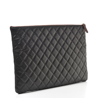 Chanel Caviar Quilted Large Cosmetic Case Black 3 of 10