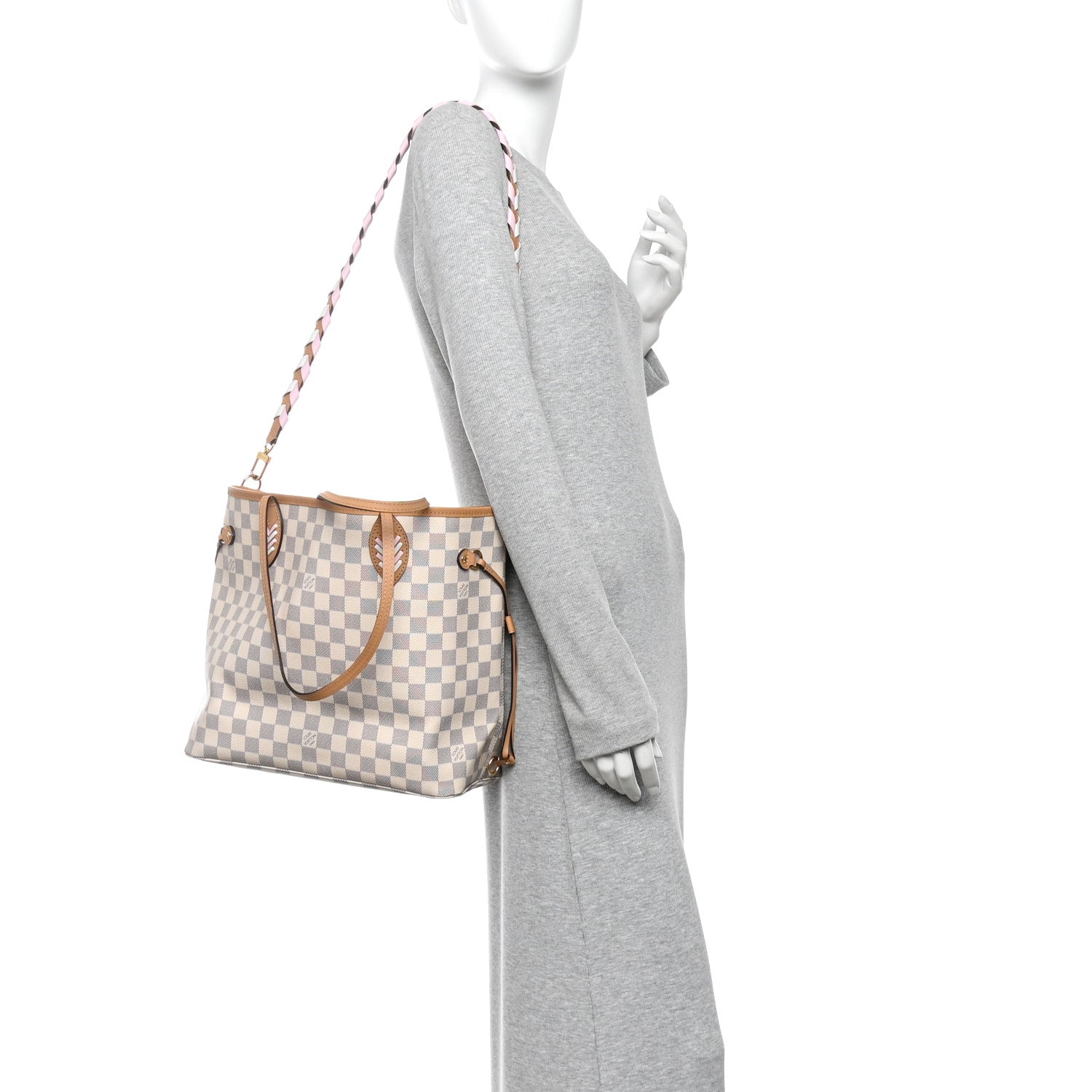 Louis Vuitton Damier Azur Braided Neverfull MM Orange 2 of 14